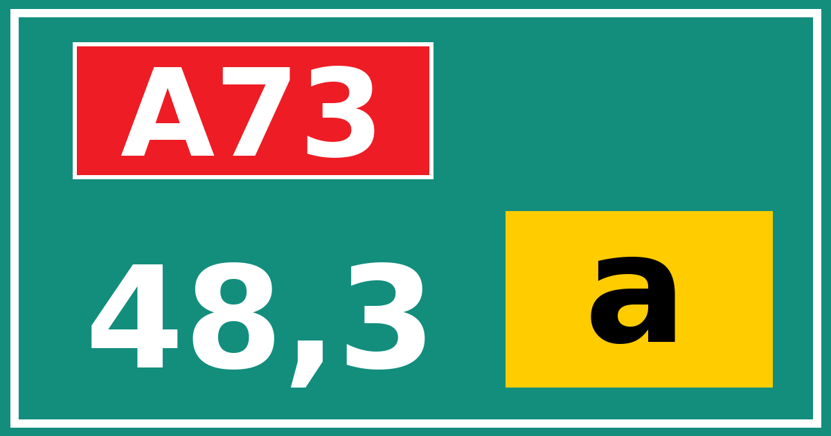 Hectometerbord A73 48,3 letter a