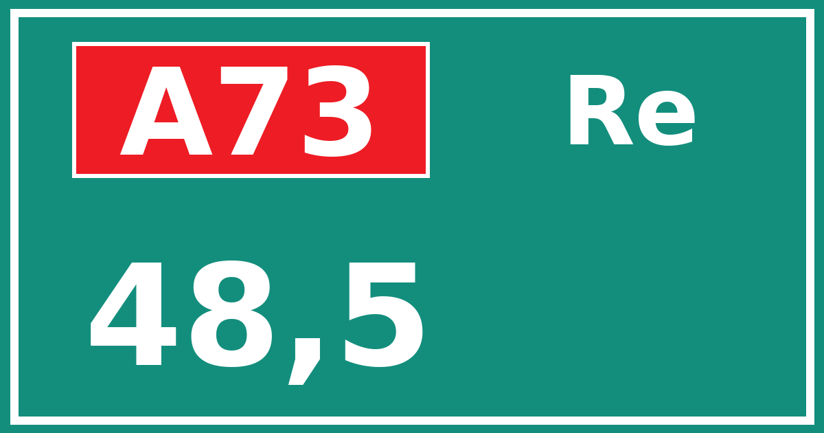 Hectometerbord A73 48,5 zijde Re