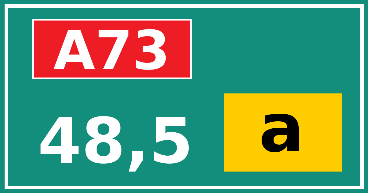 Hectometerbord A73 48,5 letter a