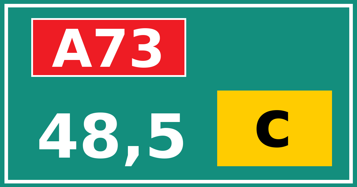 Hectometerbord A73 48,5 letter c