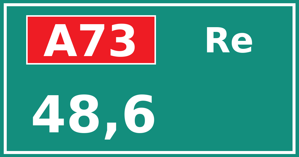 Hectometerbord A73 48,6 zijde Re