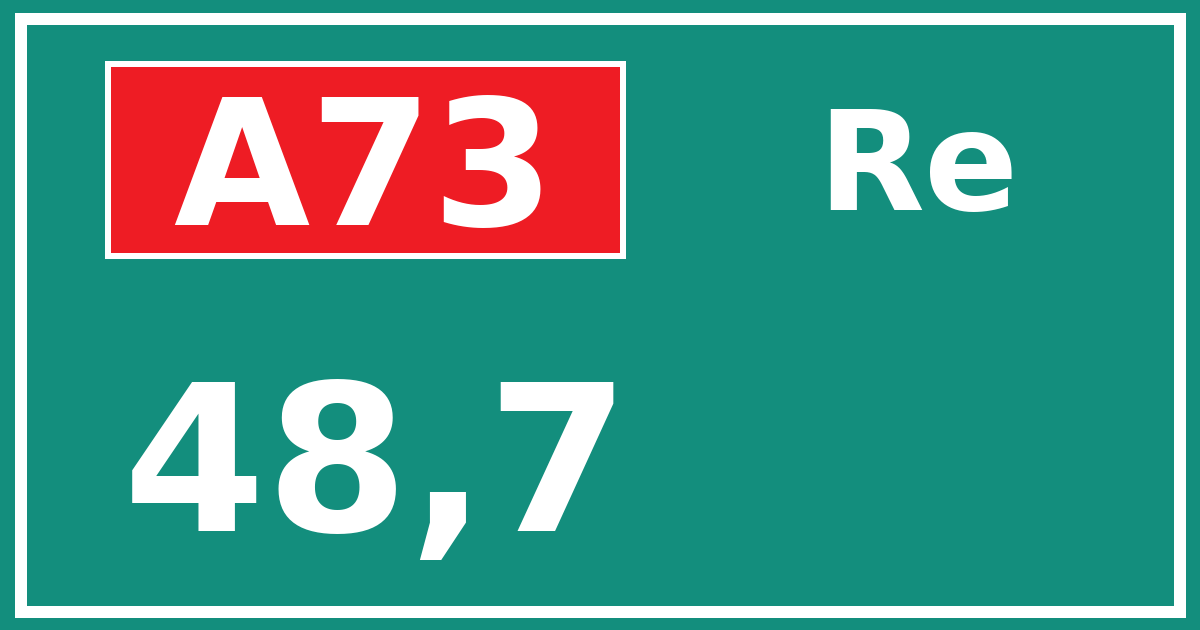 Hectometerbord A73 48,7 zijde Re