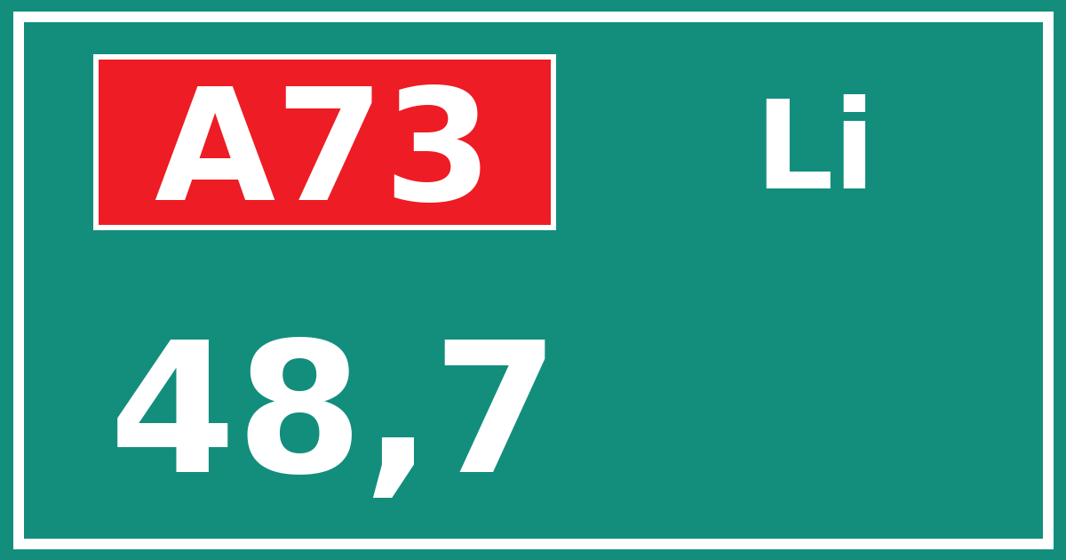 Hectometerbord A73 48,7 zijde Li