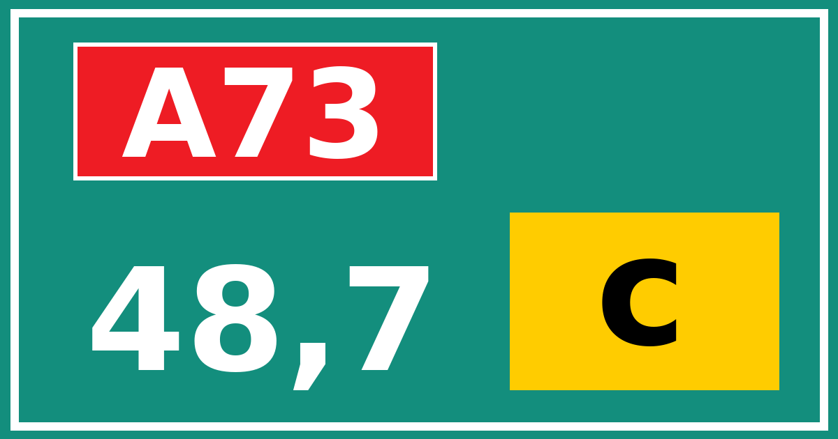 Hectometerbord A73 48,7 letter c