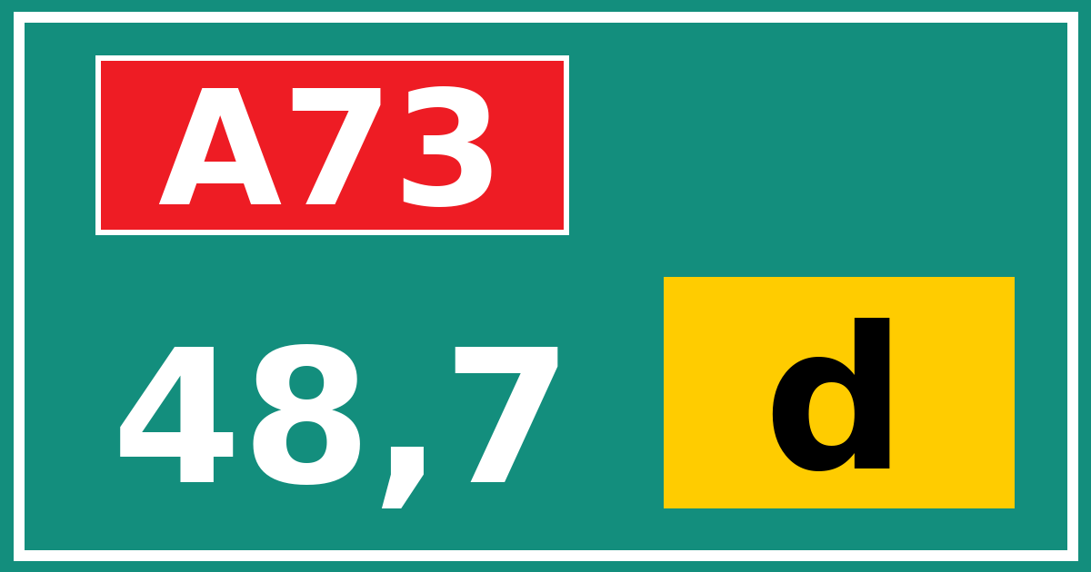 Hectometerbord A73 48,7 letter d