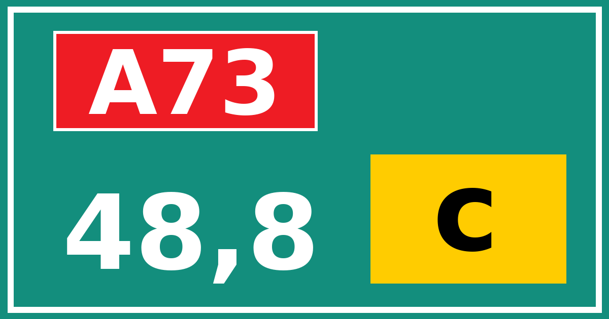 Hectometerbord A73 48,8 letter c