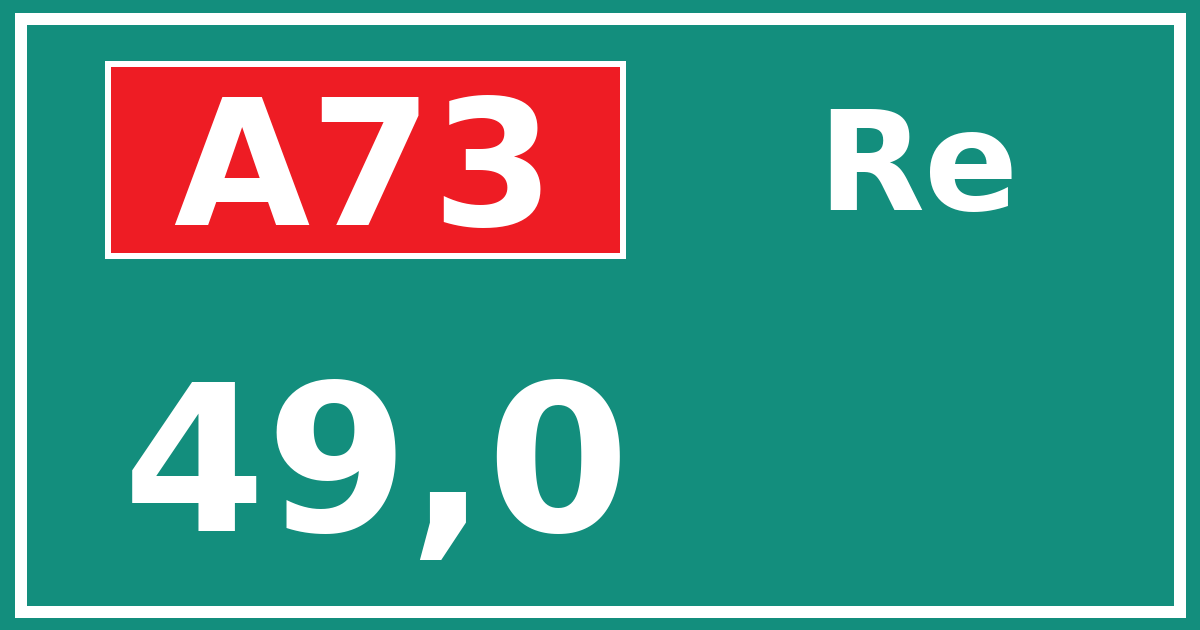 Hectometerbord A73 49,0 zijde Re