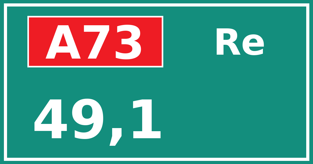 Hectometerbord A73 49,1 zijde Re