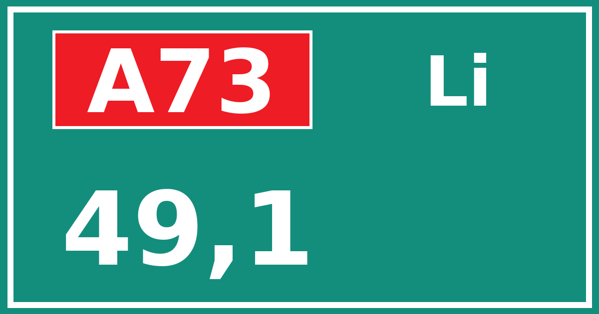 Hectometerbord A73 49,1 zijde Li
