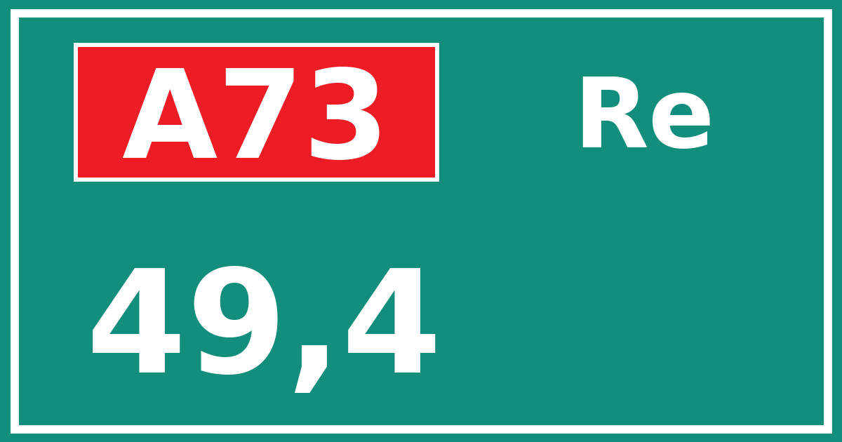Hectometerbord A73 49,4 zijde Re