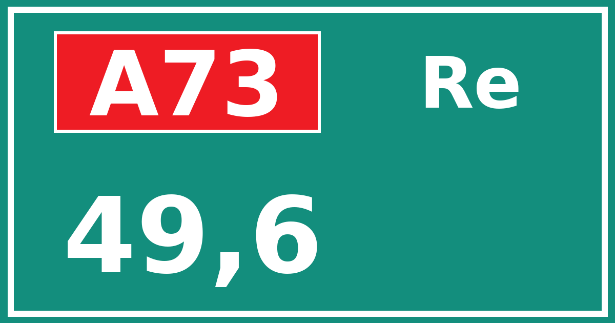 Hectometerbord A73 49,6 zijde Re