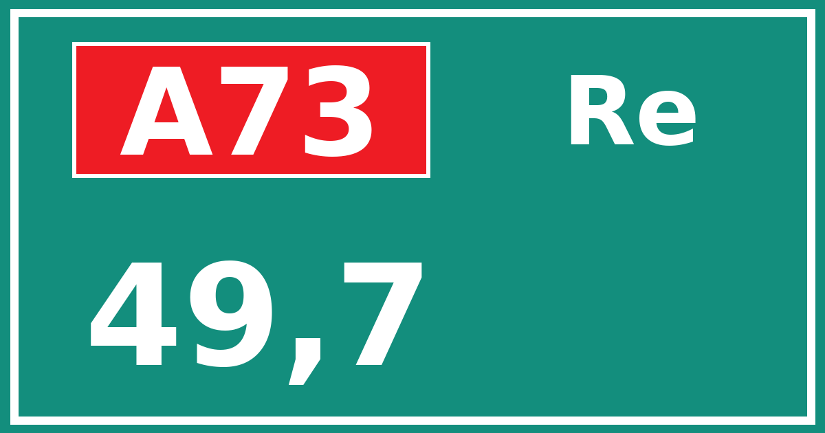 Hectometerbord A73 49,7 zijde Re
