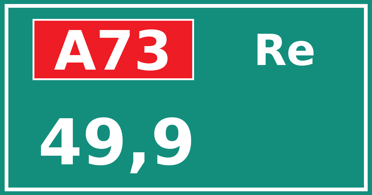 Hectometerbord A73 49,9 zijde Re