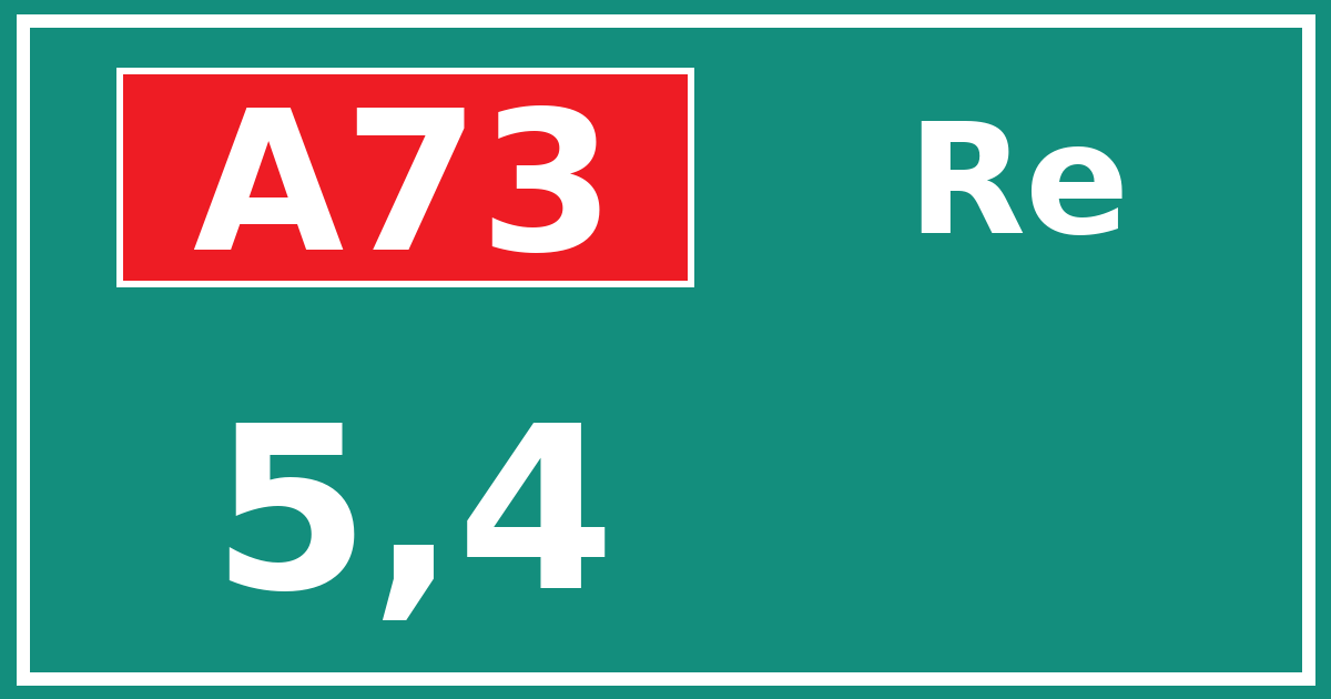 Hectometerbord A73 5,4 zijde Re