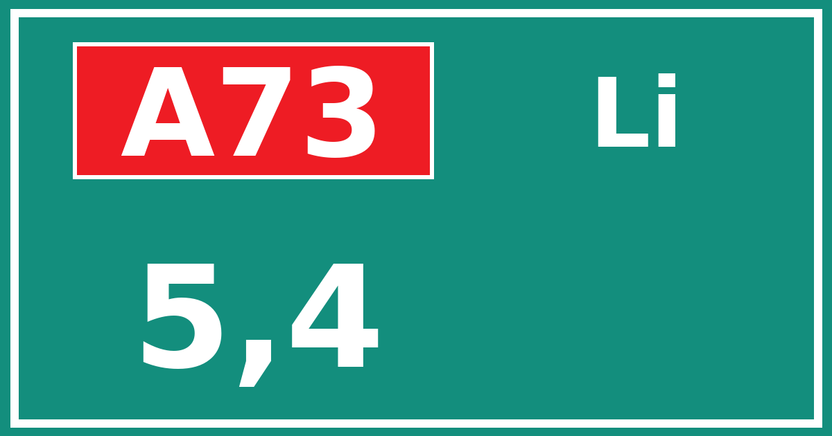 Hectometerbord A73 5,4 zijde Li