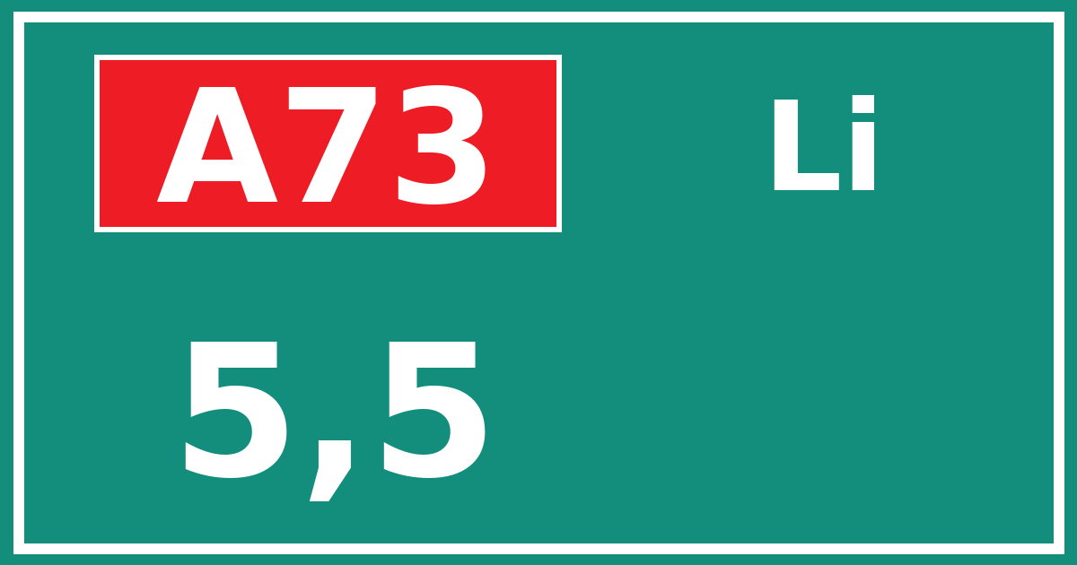 Hectometerbord A73 5,5 zijde Li