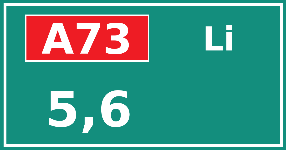 Hectometerbord A73 5,6 zijde Li