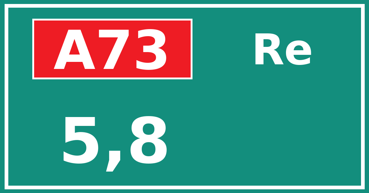 Hectometerbord A73 5,8 zijde Re