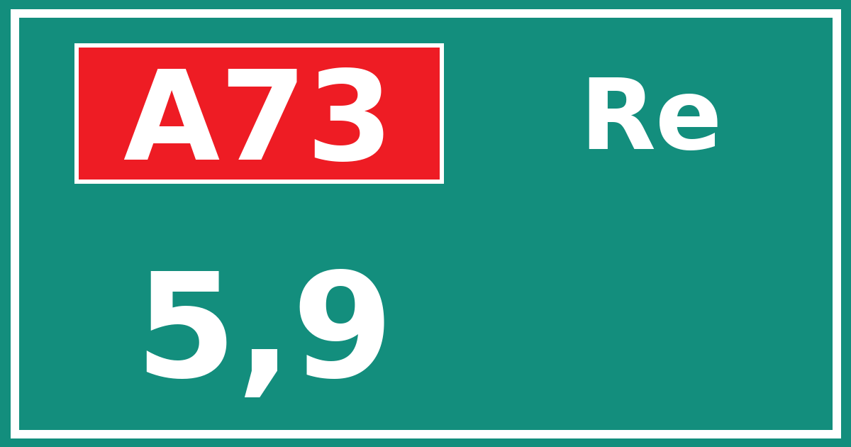 Hectometerbord A73 5,9 zijde Re