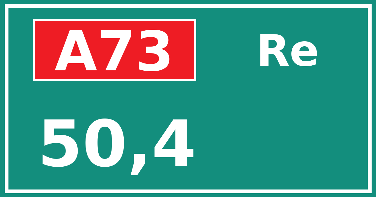 Hectometerbord A73 50,4 zijde Re
