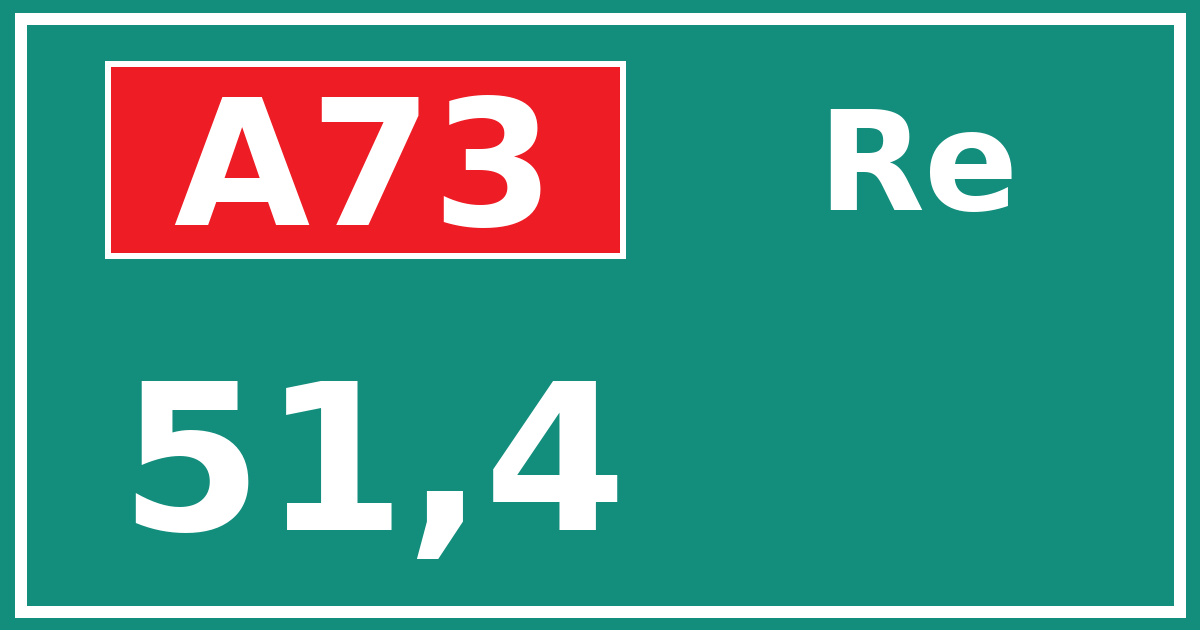 Hectometerbord A73 51,4 zijde Re