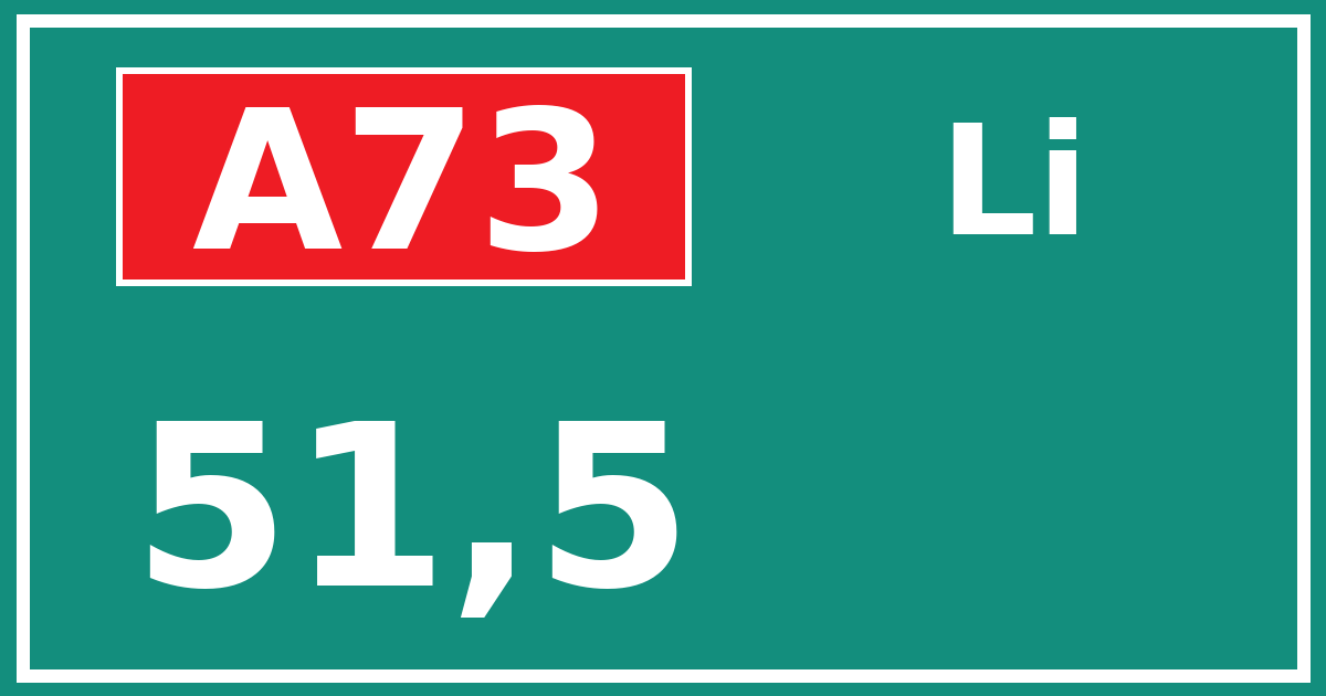 Hectometerbord A73 51,5 zijde Li