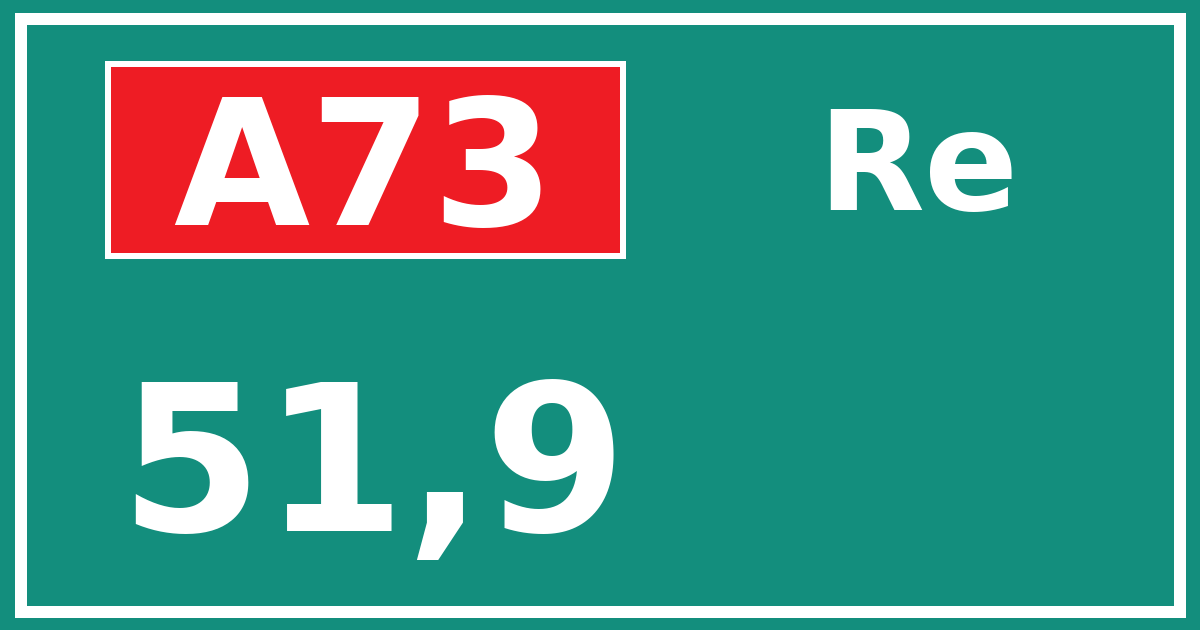 Hectometerbord A73 51,9 zijde Re
