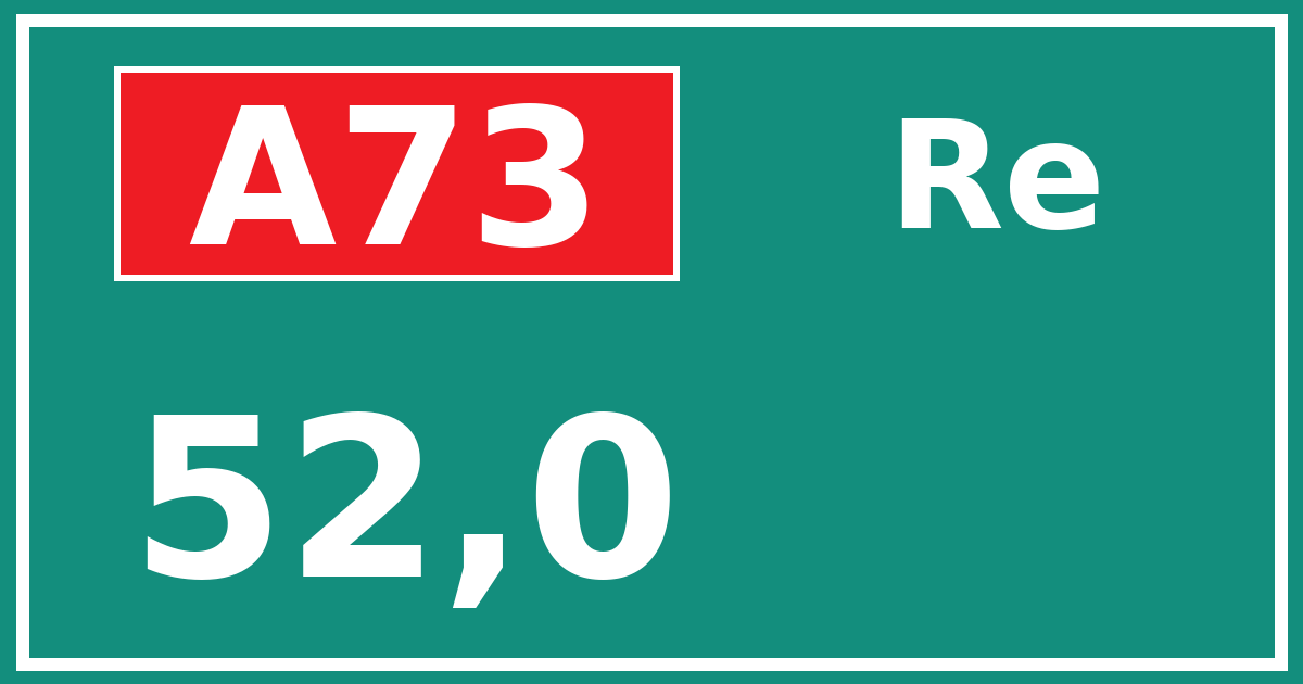 Hectometerbord A73 52,0 zijde Re