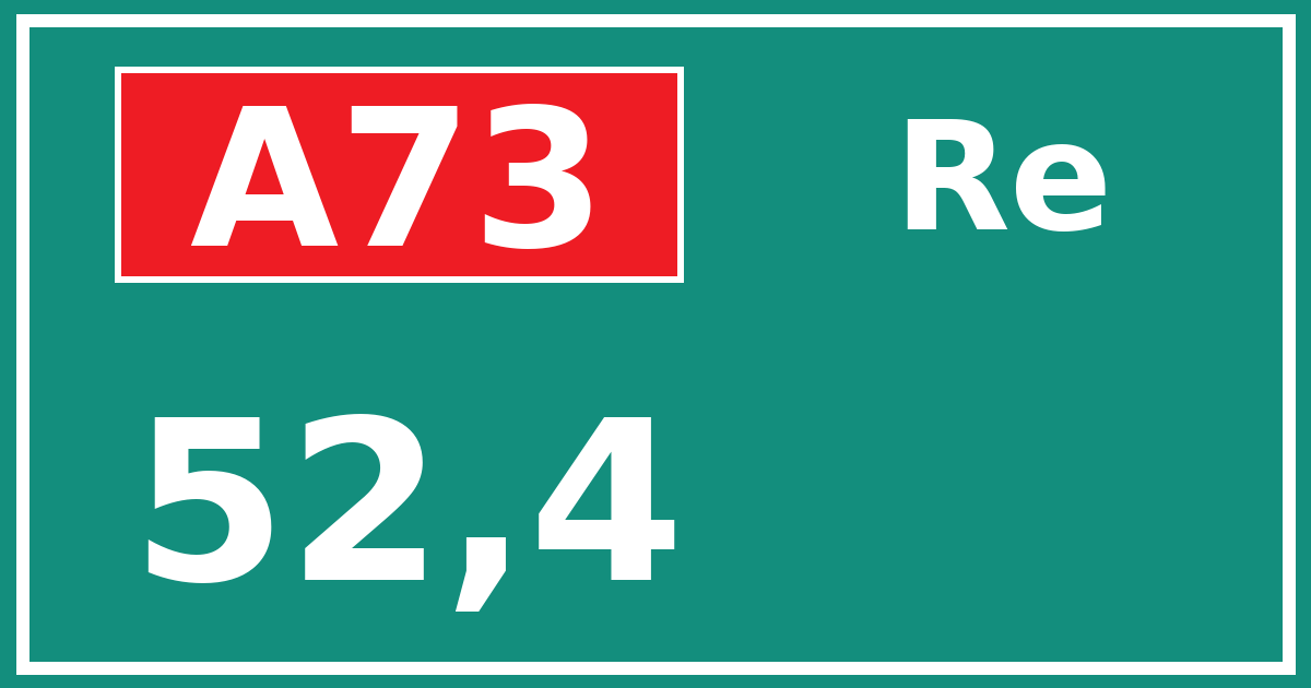 Hectometerbord A73 52,4 zijde Re