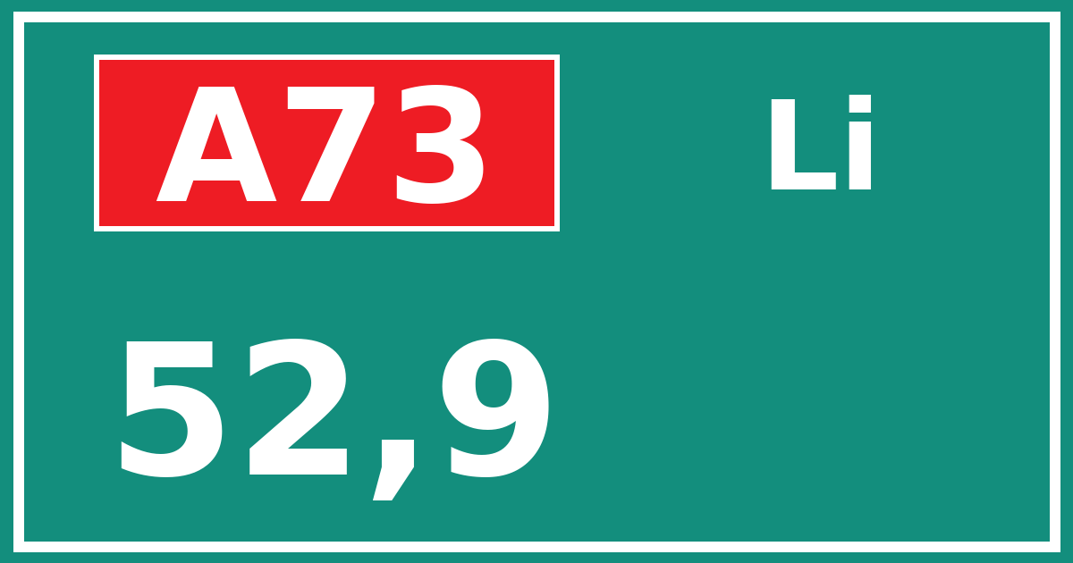 Hectometerbord A73 52,9 zijde Li