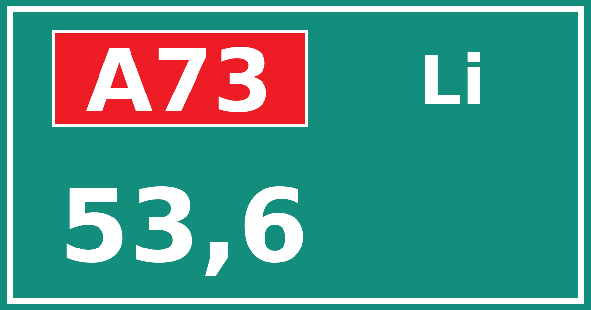 Hectometerbord A73 53,6 zijde Li