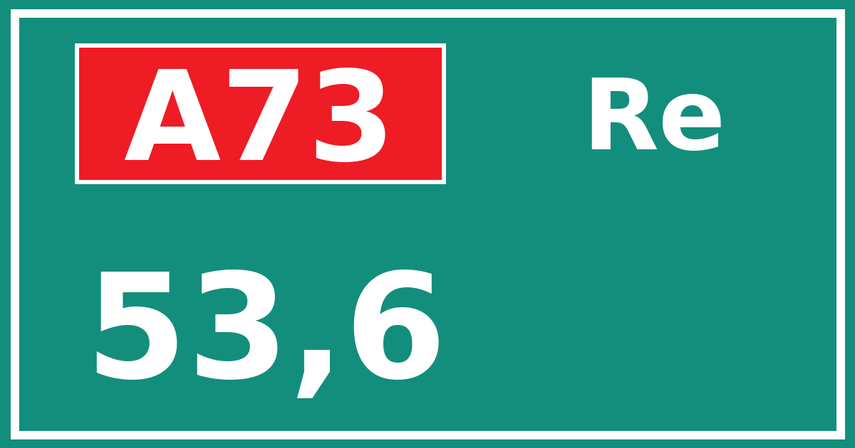 Hectometerbord A73 53,6 zijde Re