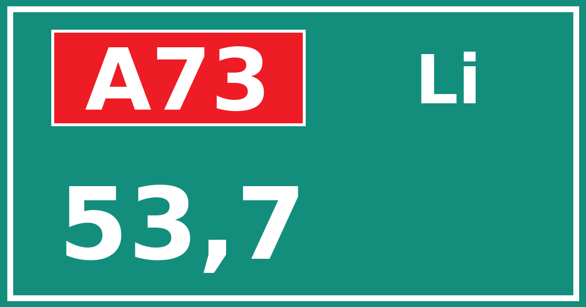 Hectometerbord A73 53,7 zijde Li