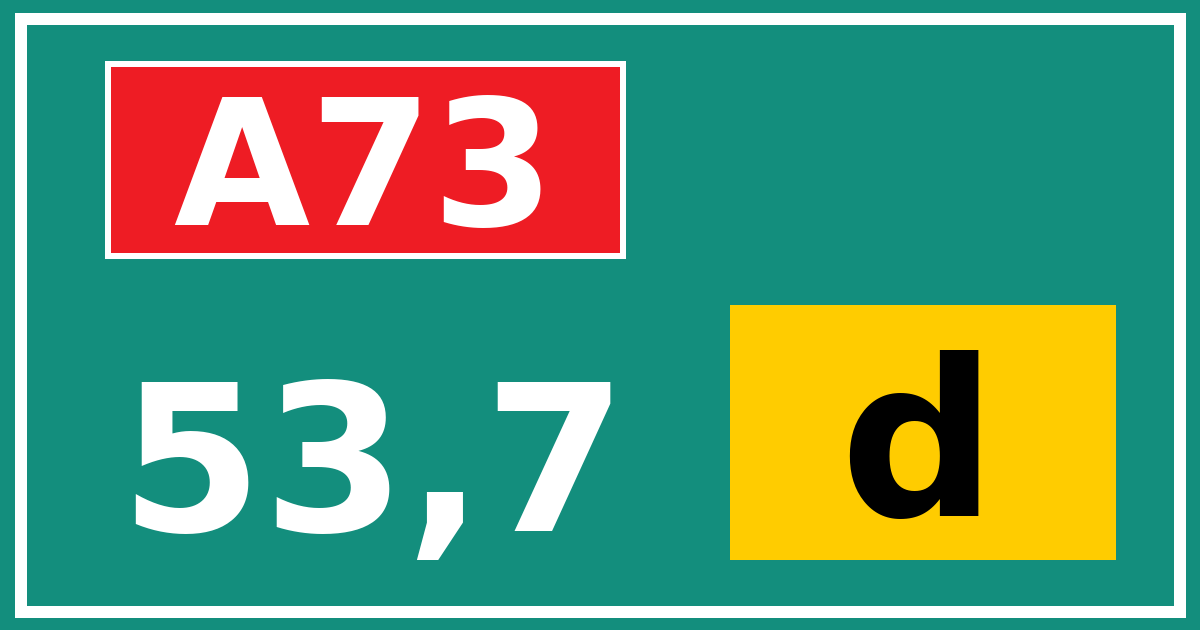 Hectometerbord A73 53,7 letter d