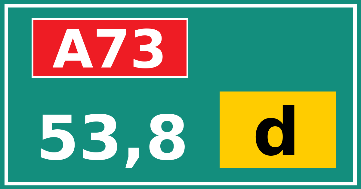 Hectometerbord A73 53,8 letter d