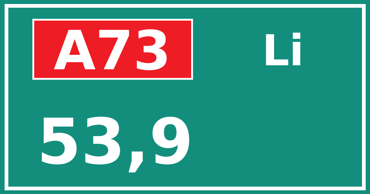 Hectometerbord A73 53,9 zijde Li