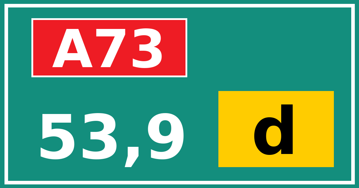 Hectometerbord A73 53,9 letter d