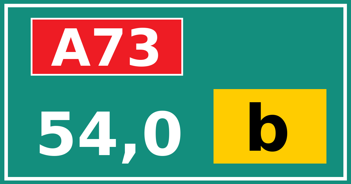 Hectometerbord A73 54,0 letter b