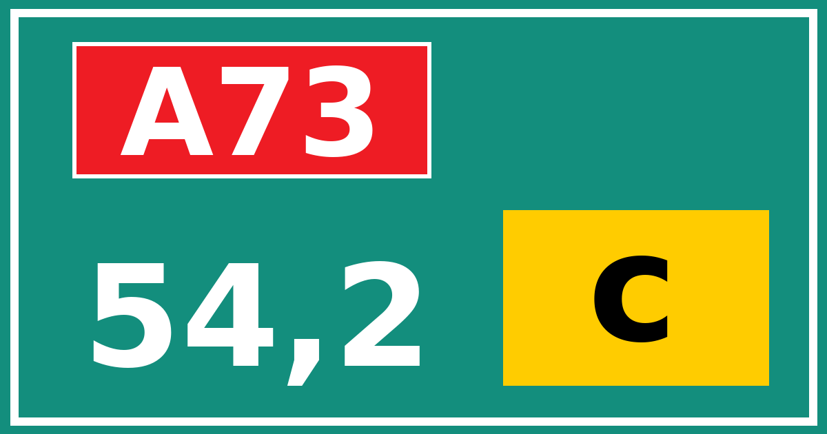 Hectometerbord A73 54,2 letter c