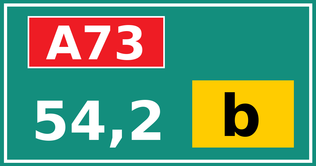 Hectometerbord A73 54,2 letter b