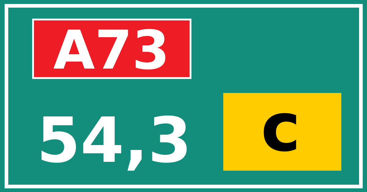 Hectometerbord A73 54,3 letter c