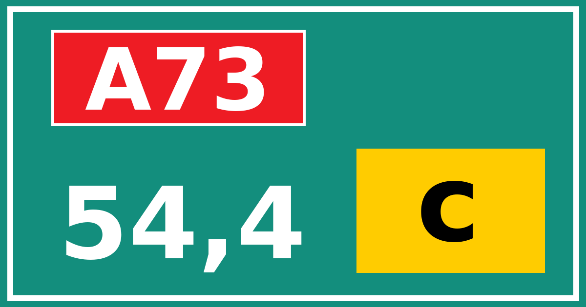 Hectometerbord A73 54,4 letter c