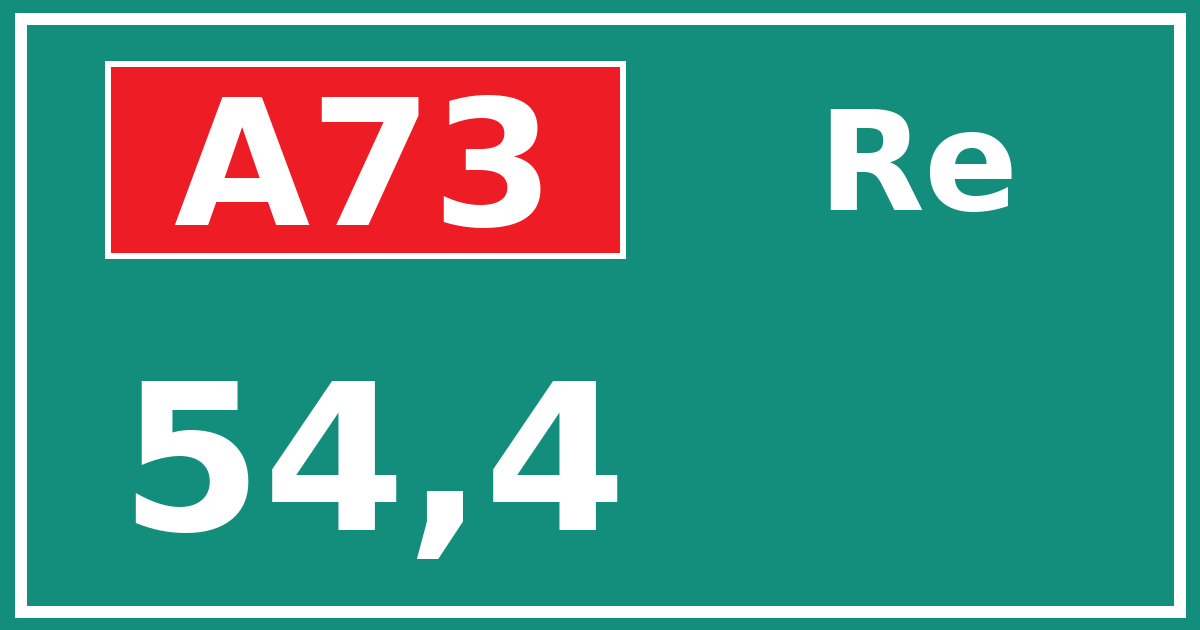 Hectometerbord A73 54,4 zijde Re