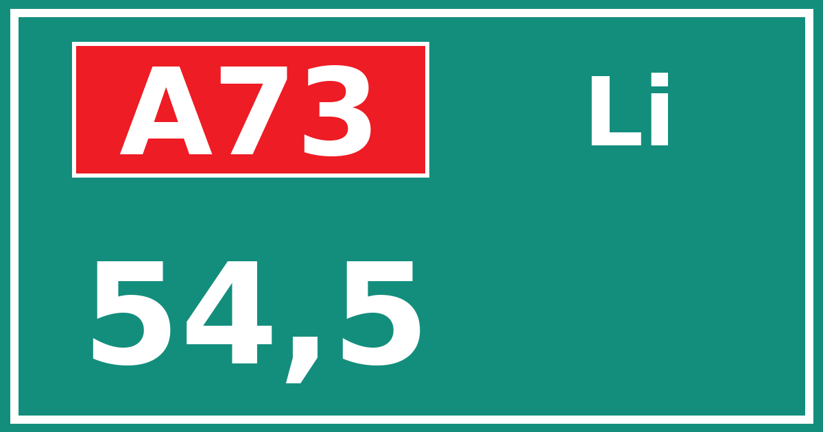 Hectometerbord A73 54,5 zijde Li