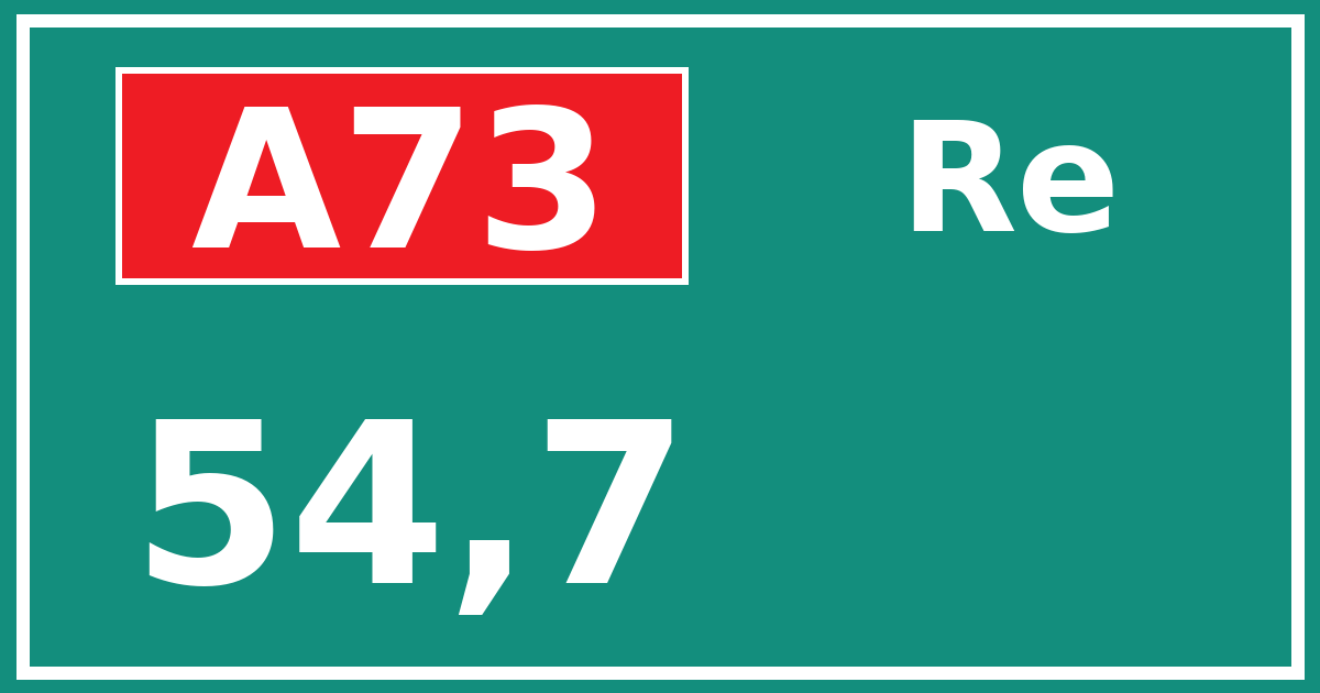 Hectometerbord A73 54,7 zijde Re