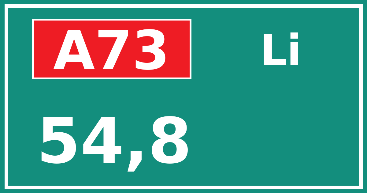 Hectometerbord A73 54,8 zijde Li