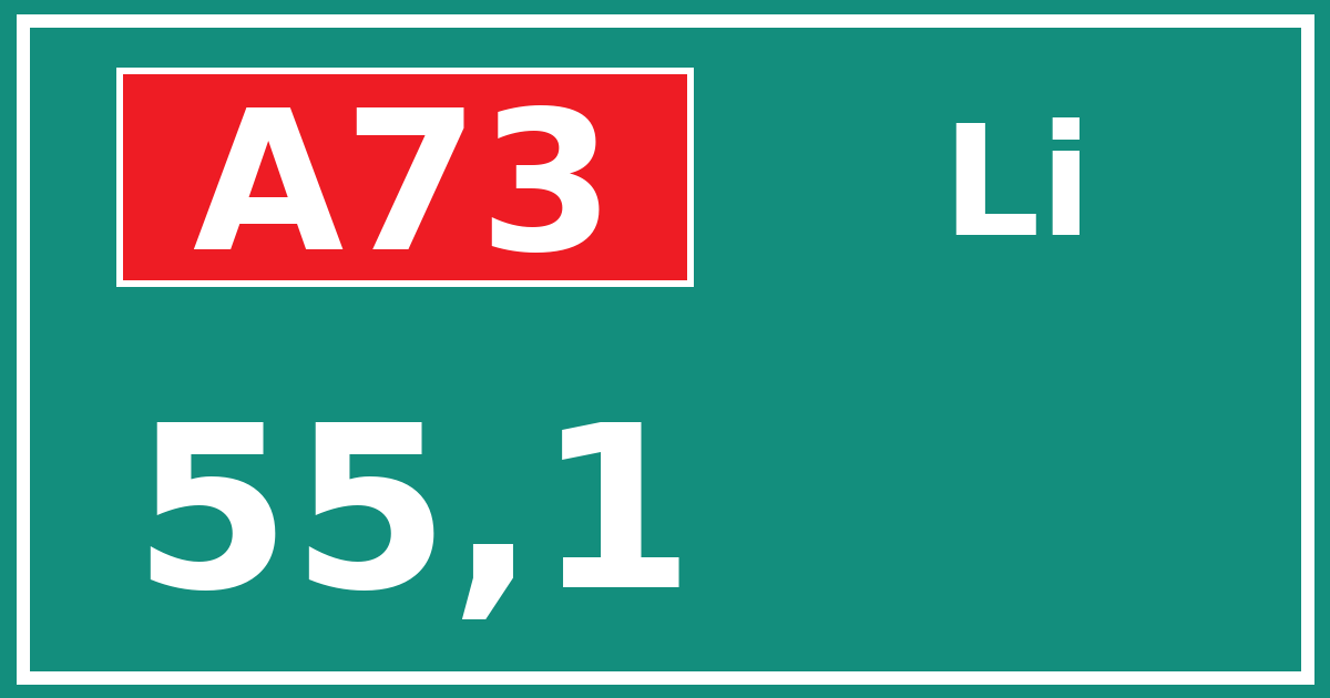 Hectometerbord A73 55,1 zijde Li