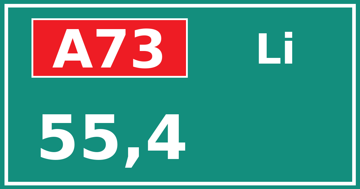 Hectometerbord A73 55,4 zijde Li