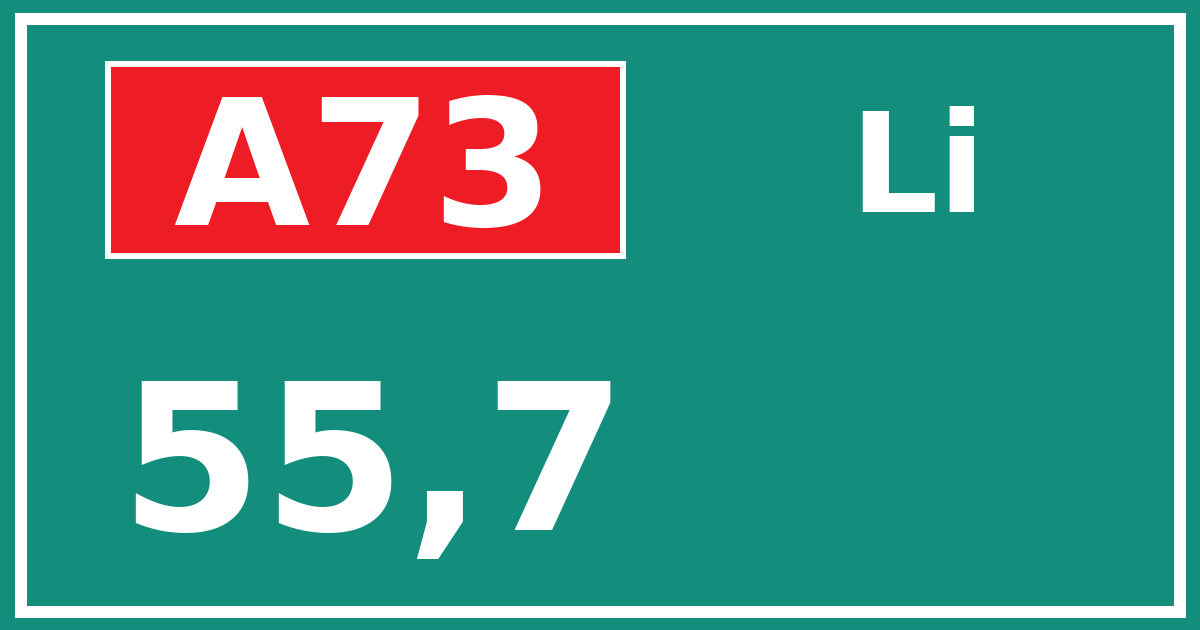 Hectometerbord A73 55,7 zijde Li