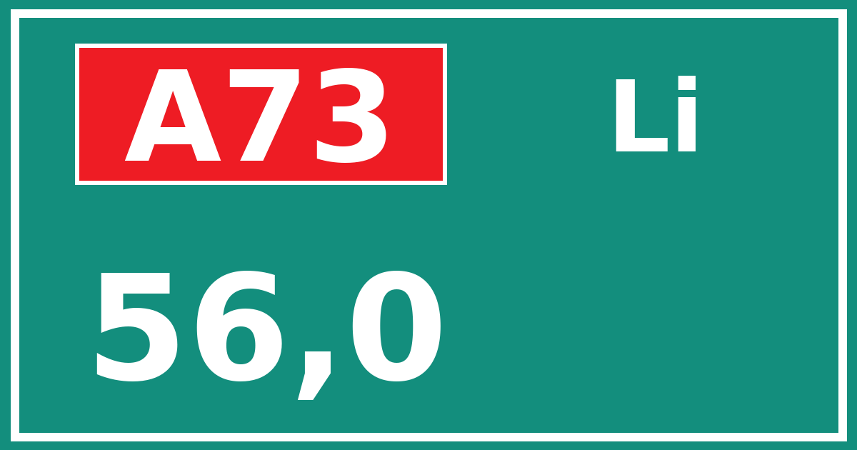 Hectometerbord A73 56,0 zijde Li